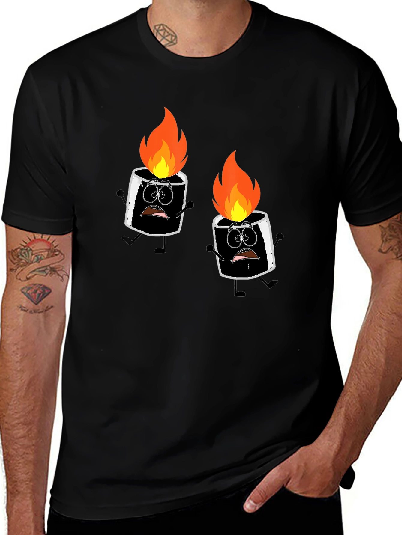 Burnt Marshmallow Graphic Tee - Black