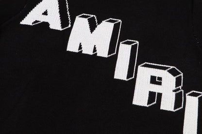 AMIRI 2024 Bew Sweater With Large 22-letter logo on back-Black