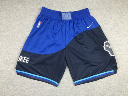Men's Milwaukee Bucks Blue/Navy City Edition Basketball Shorts1