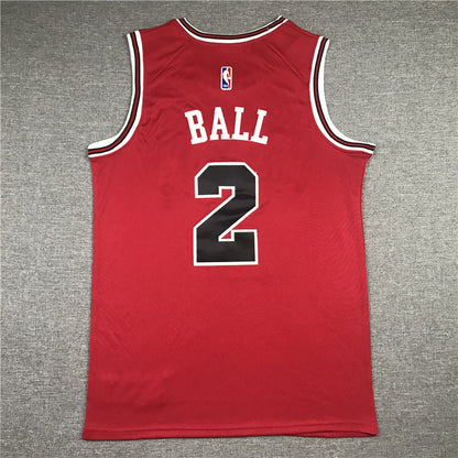 Men's Chicago Bulls Lonzo Ball #2 Red Fast Break Replica Player Jerseys