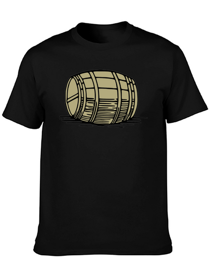 Barrel Graphic Tee - Black Cotton Casual Shirt