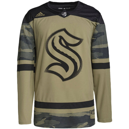 Men's Seattle Kraken adidas Camo Military Appreciation Team Authentic Practice Jersey