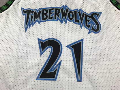 Men's Minnesota Timberwolves Kevin Garnett #21 White 1997/98 Hardwood Classics Swingman Jerseys