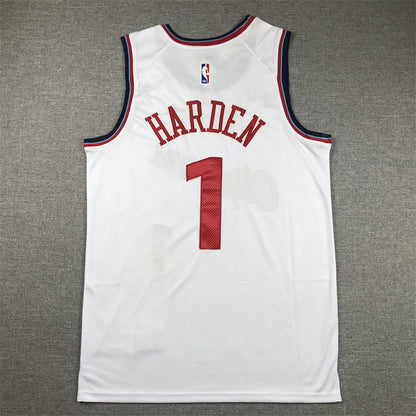 Men's LA Clippers James Harden #1 White Swingman Player Jerseys