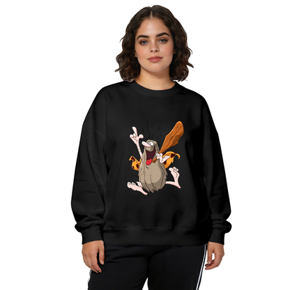 Funny Crazy Caveman Cartoon Character Crewneck Sweatshirt