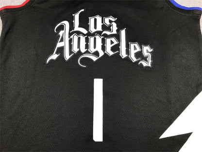 Men's LA Clippers James Harden #1 Black Swingman Jerseys - Statement Edition