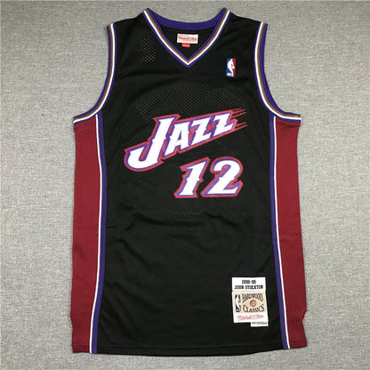 Men's Utah Jazz John Stockton Black 1998-99 Hardwood Classics Swingman Jerseys