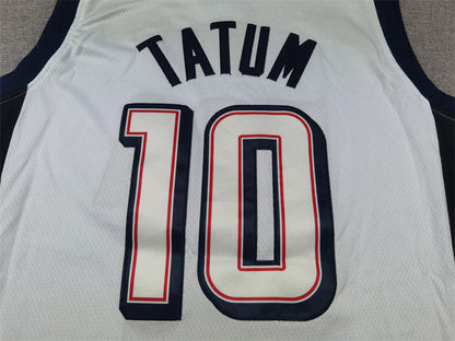 Men's 2024 USA Dream Team Jayson Tatum #10 White Authentic Player Jersey