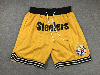 Men's Pittsburgh Steelers Yellow Pocket Shorts1
