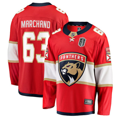 Men's Florida Panthers Brad Marchand Fanatics Red 2025 Stanley Cup Final Home Breakaway Player Jersey