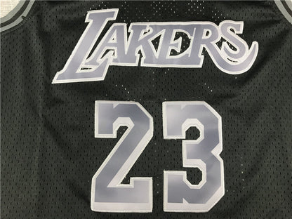 Men's Los Angeles Lakers LeBron James Black Hardwood Classics Swingman Jerseys