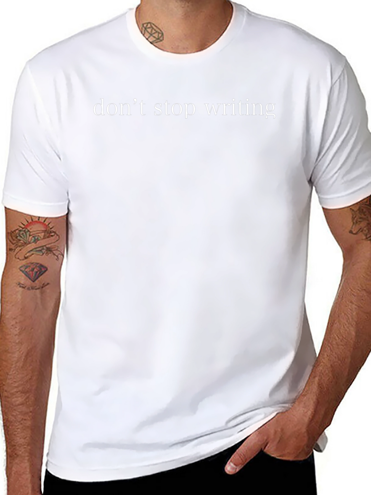 Dont Stop Writing Tee - Black Graphic T-Shirt