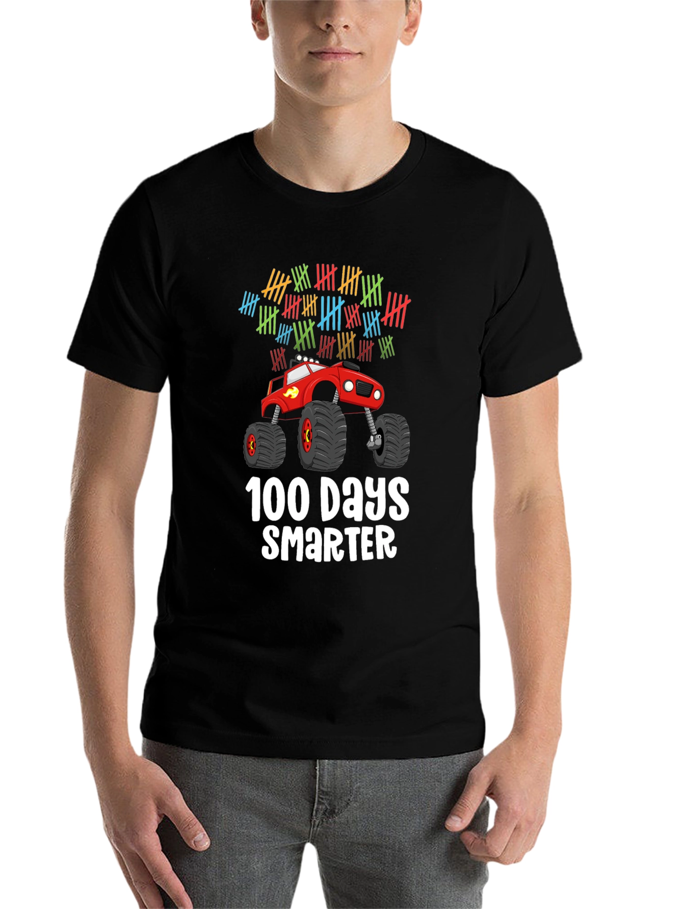 100 Days Smarter Monster Truck T-Shirt