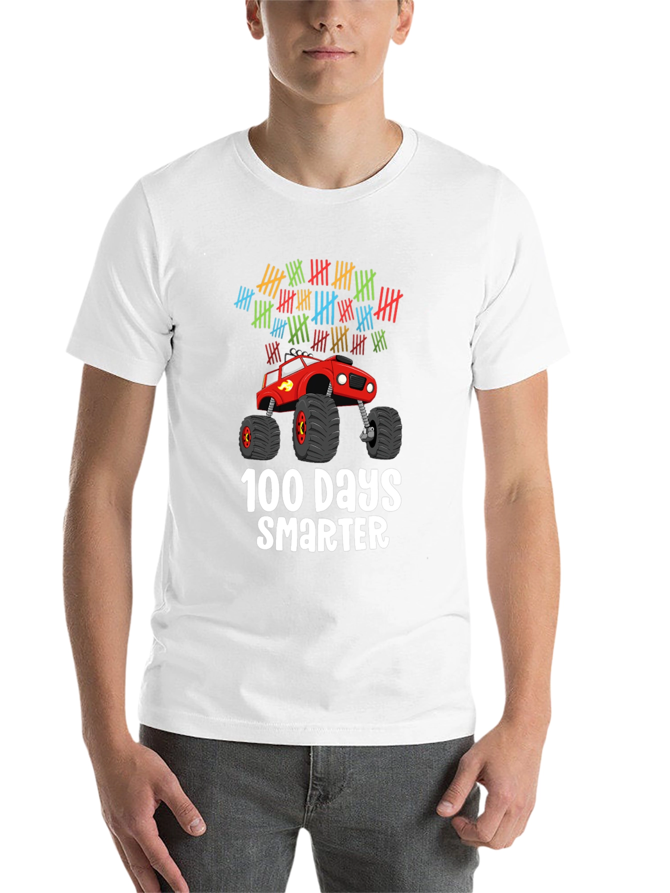 100 Days Smarter Monster Truck T-Shirt