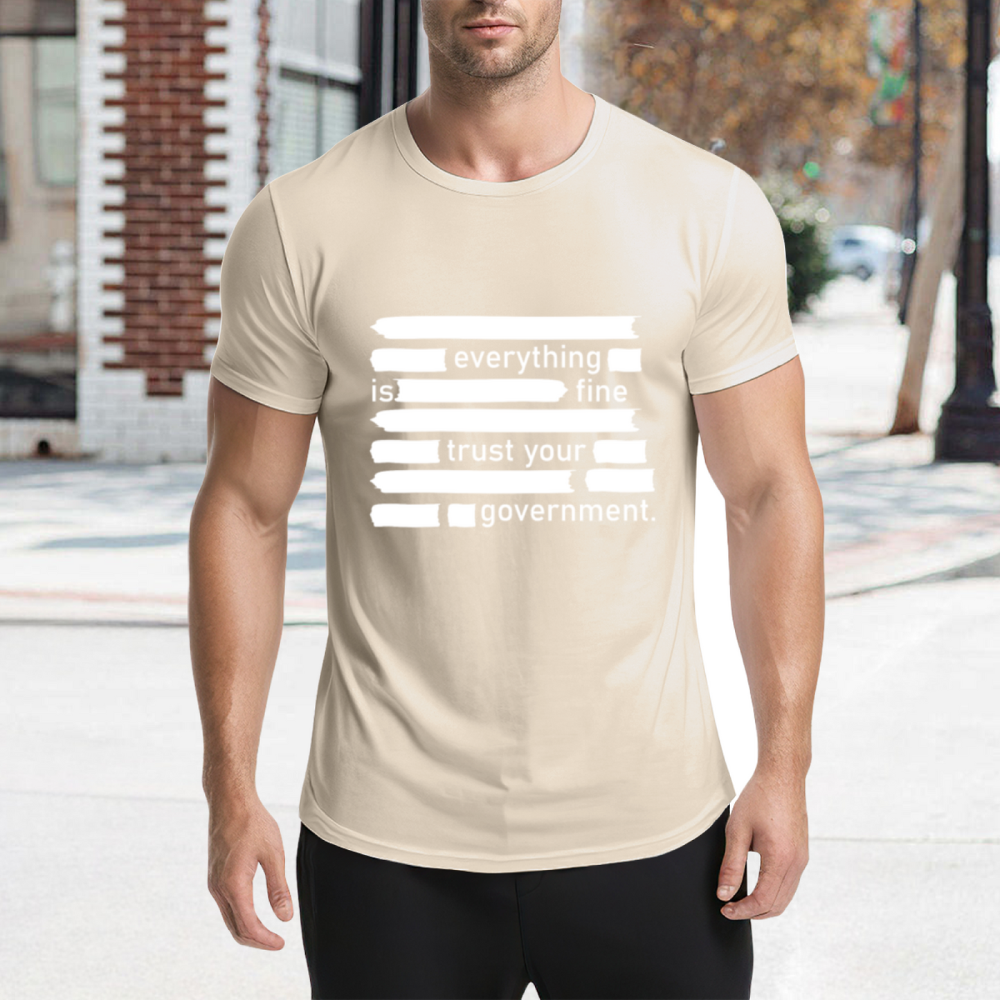 Everything Is Fine Censored Text Satire T-Shirt
