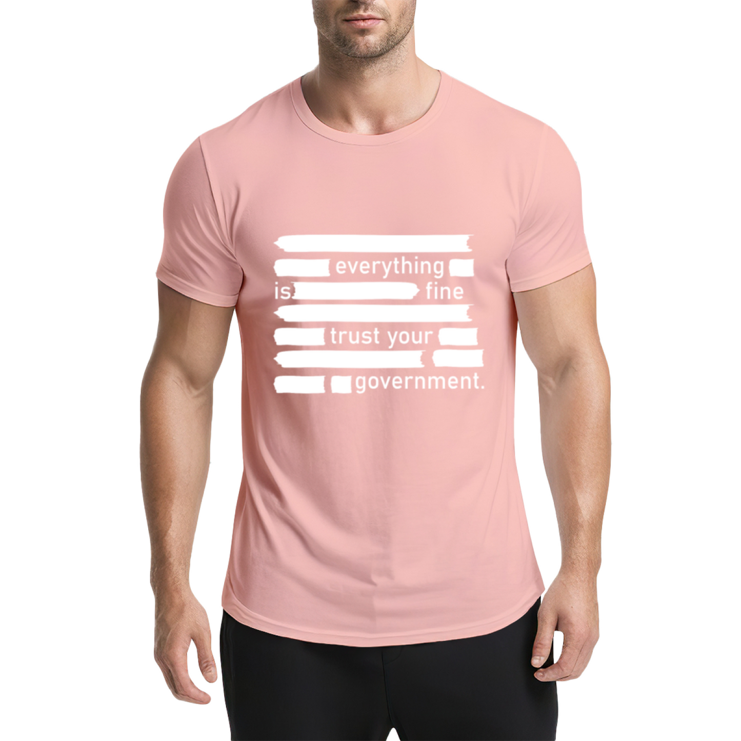 Everything Is Fine Censored Text Satire T-Shirt