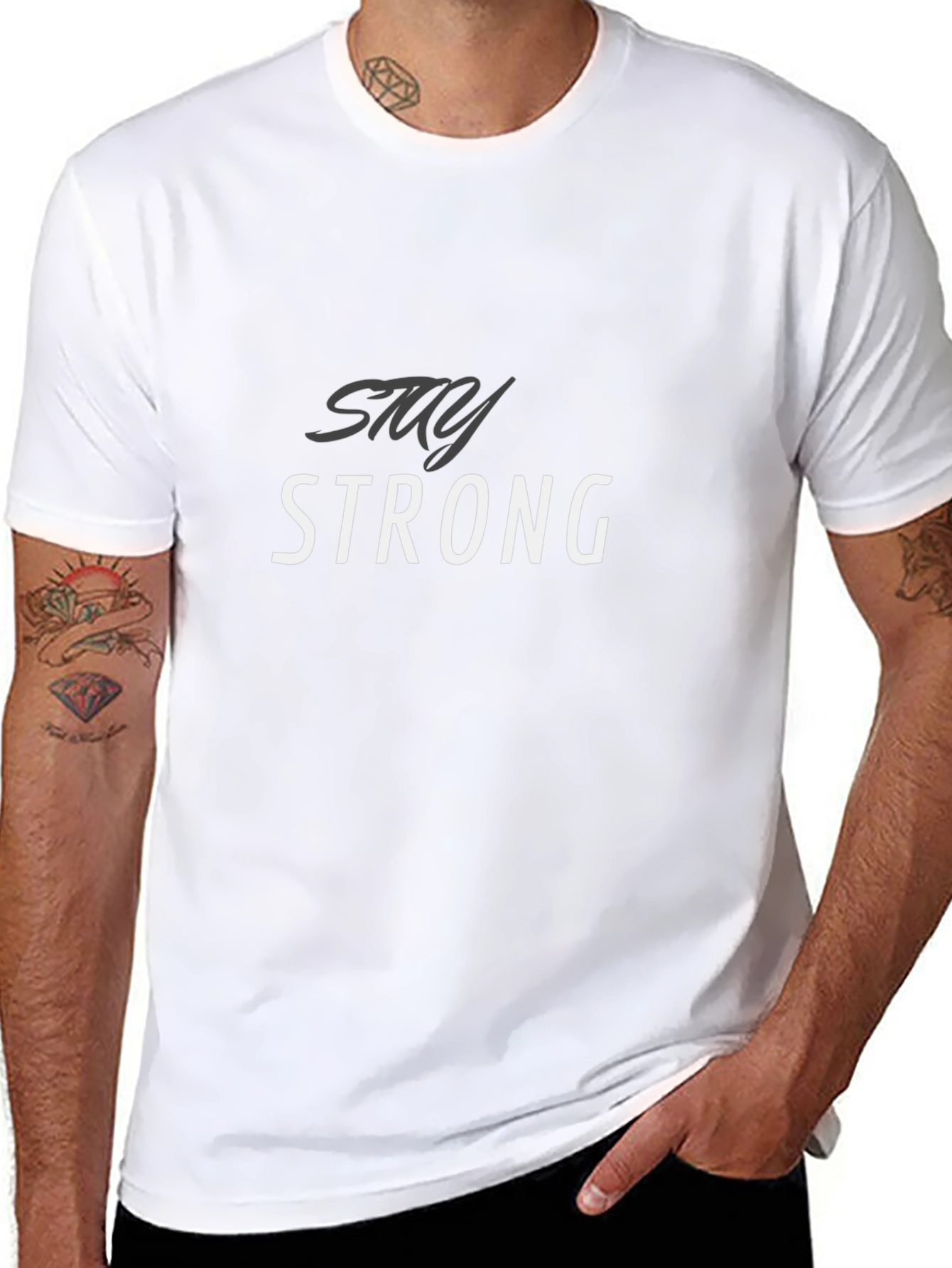 Stay Strong Graphic Tee - Mens Black T-Shirt