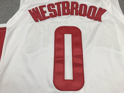 Men's Houston Rockets Russell Westbrook #0 White Classics Swingman Jerseys