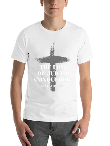 Lion of Judah Conquered Black T-Shirt Revelation 5:5