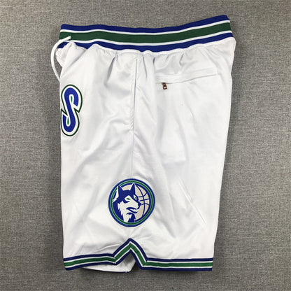Men's Minnesota Timberwolves White Pocket Shorts1