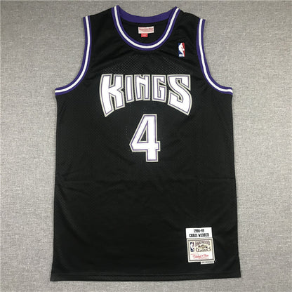 Men's Sacramento Kings Chris Webber Black Hardwood Classics Swingman Jerseys