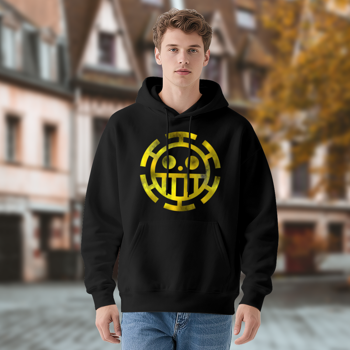 One Piece Heart Pirates Logo Cozy Hoodie, Unisex Anime Streetwear