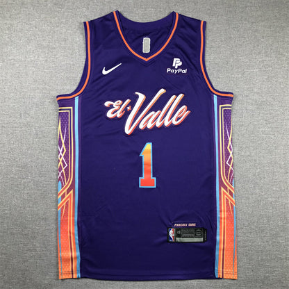 Men's Phoenix Suns Devin Booker #1 Purple 2023/24 Swingman Jerseys - City Edition