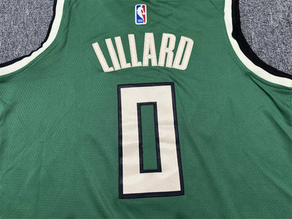 Men's Milwaukee Bucks Damian Lillard #0 Green Swingman Jerseys