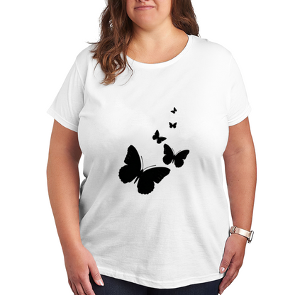 Black Butterfly Silhouette Minimal Graphic Tee