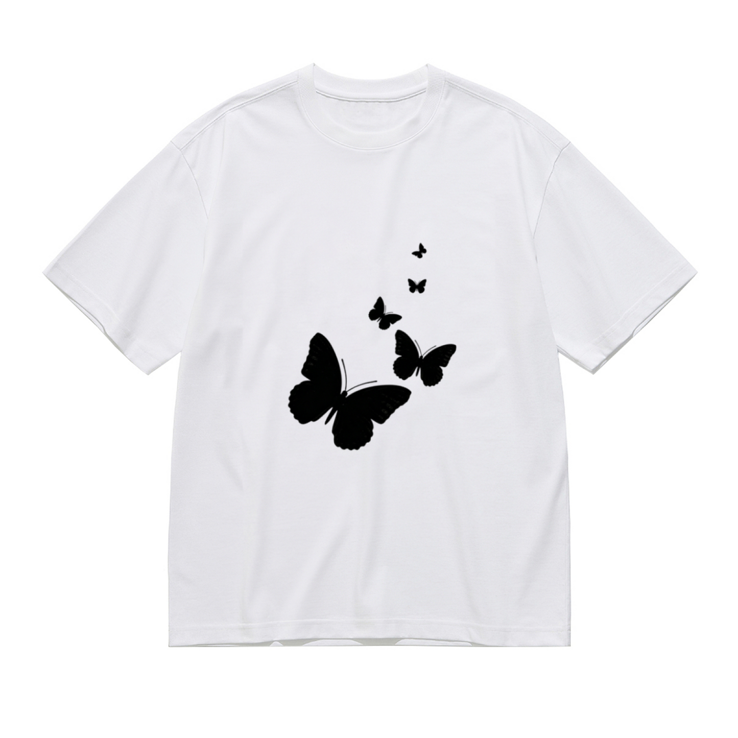 Black Butterfly Silhouette Minimal Graphic Tee
