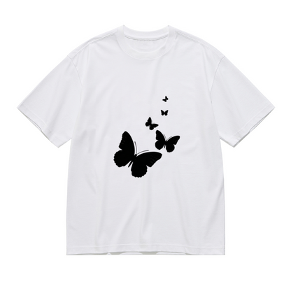 Black Butterfly Silhouette Minimal Graphic Tee