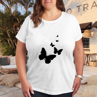 Black Butterfly Silhouette Minimal Graphic Tee