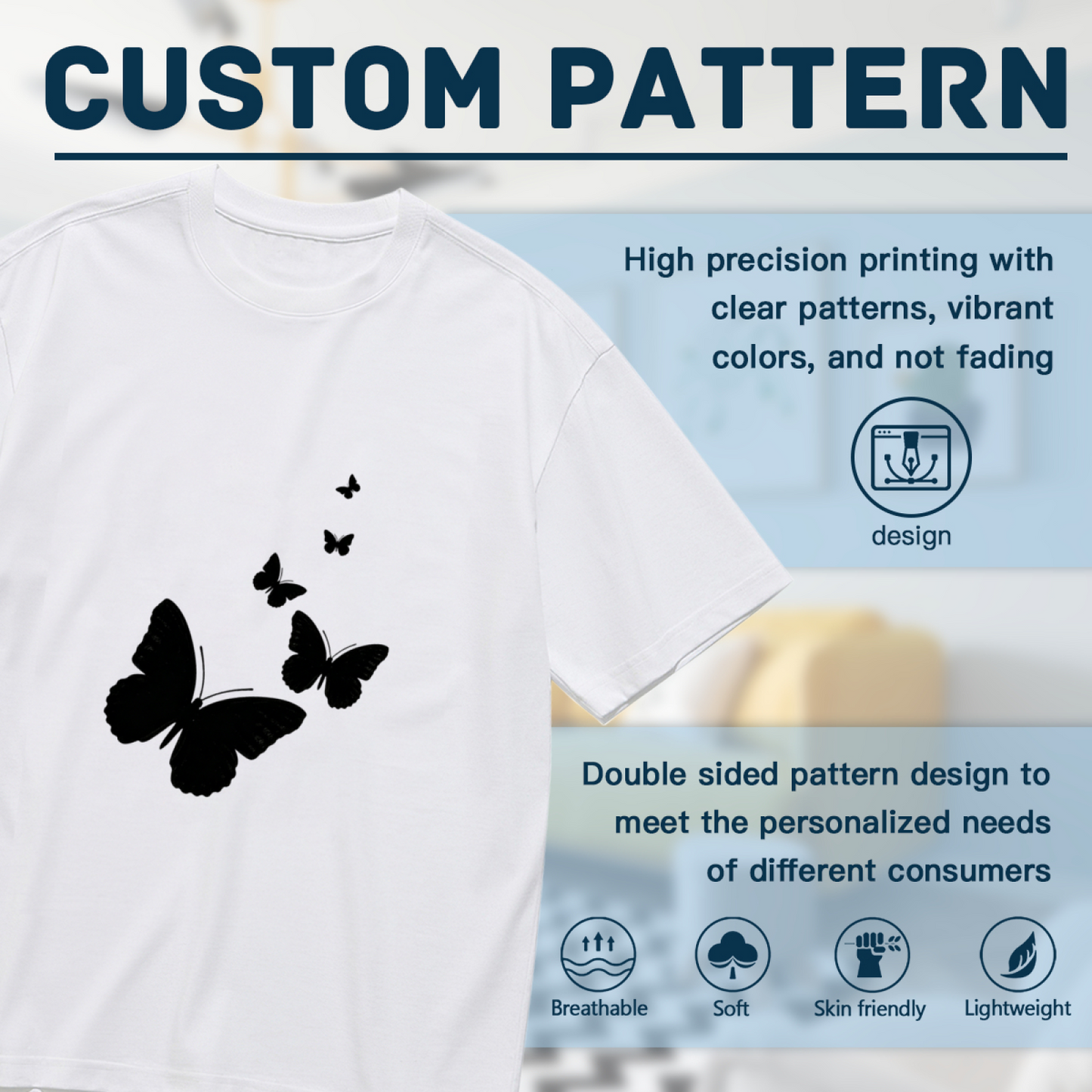 Black Butterfly Silhouette Minimal Graphic Tee