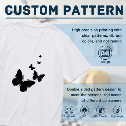 Black Butterfly Silhouette Minimal Graphic Tee