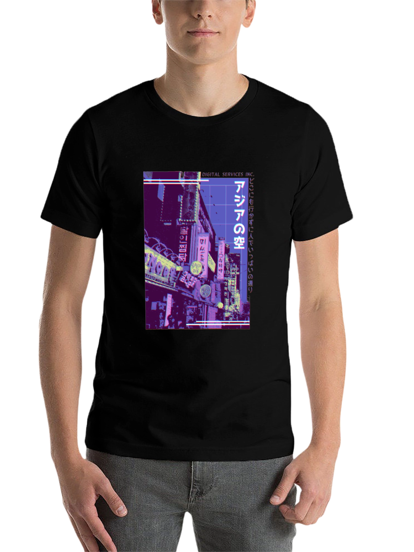 Asia Street Scene T-Shirt - Cyberpunk Style