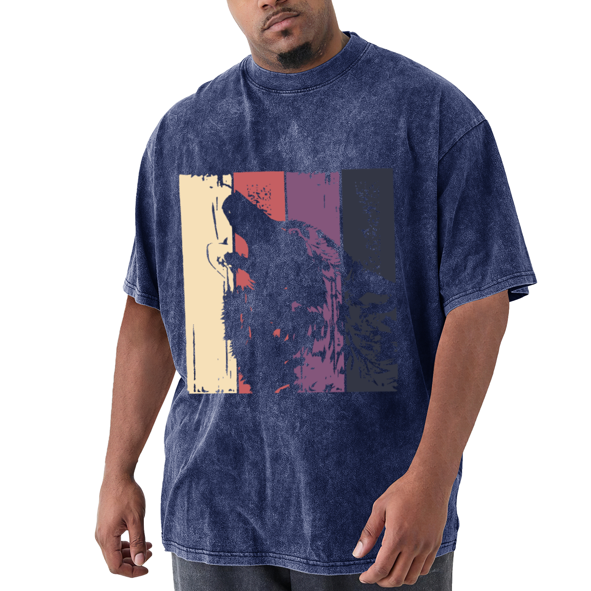 Retro Howling Wolf Silhouette