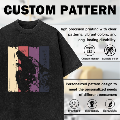 Retro Howling Wolf Silhouette