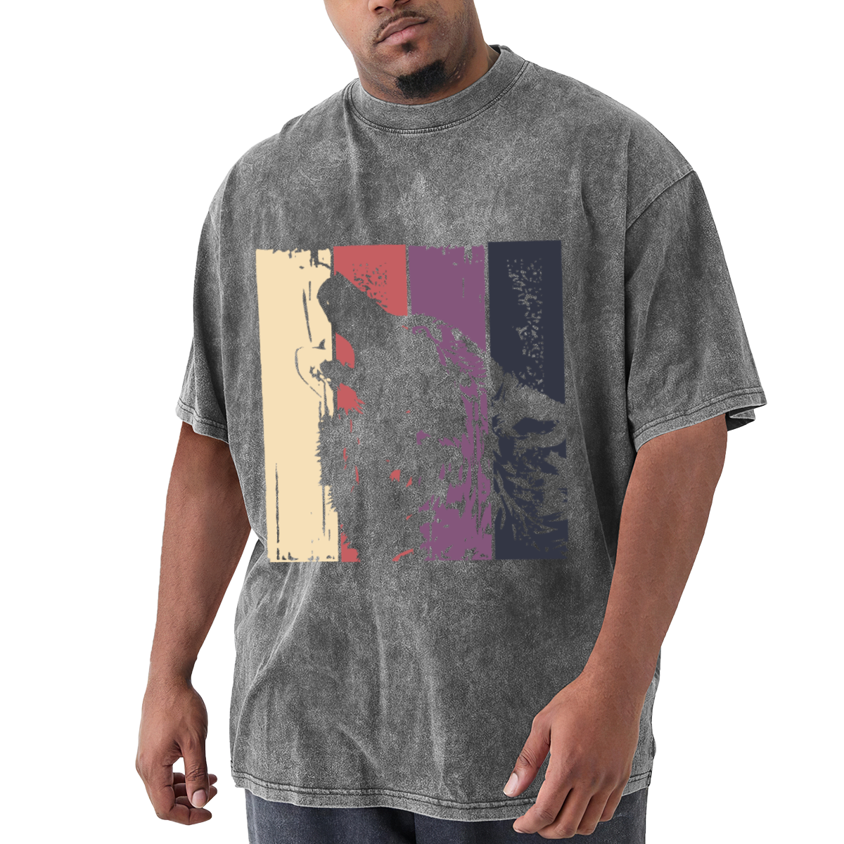 Retro Howling Wolf Silhouette