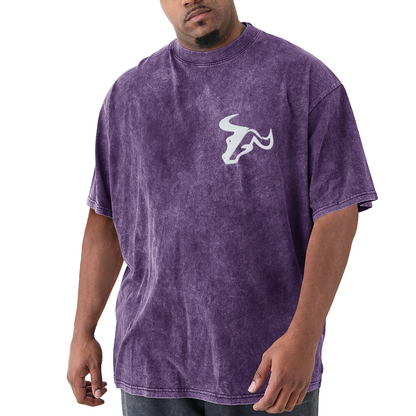 Simple White Bull Head Chest Logo