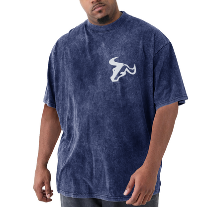 Simple White Bull Head Chest Logo