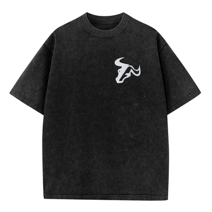 Simple White Bull Head Chest Logo