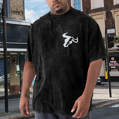Simple White Bull Head Chest Logo