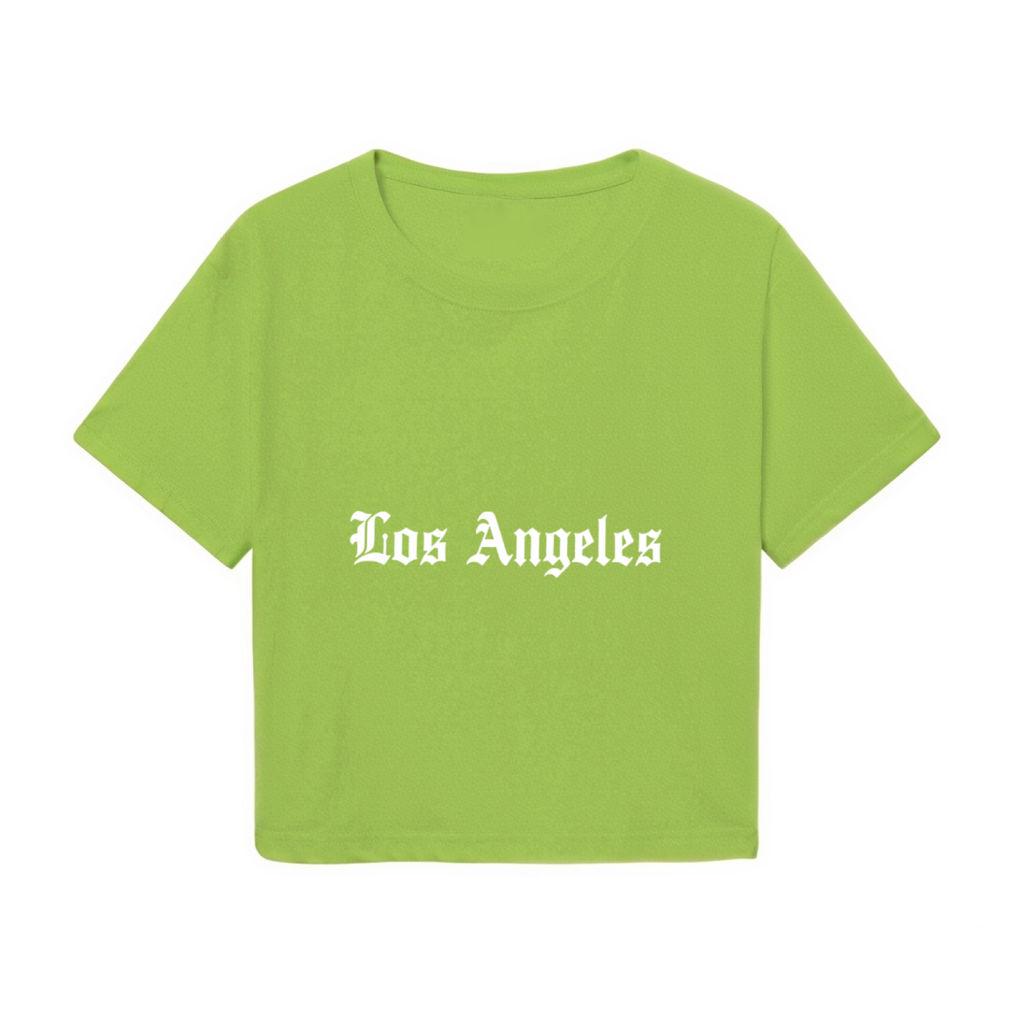Gothic Old English Los Angeles Fresh Green Crop Top