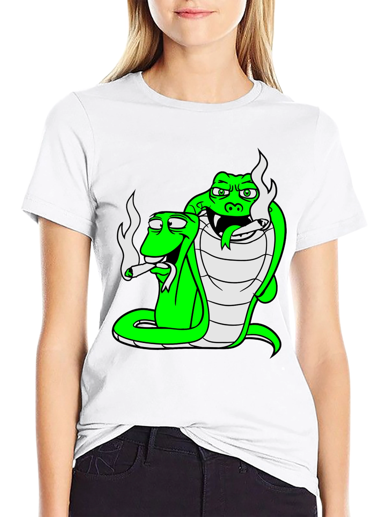 Cool Cobra Snakes Smoking Joint T-Shirt
