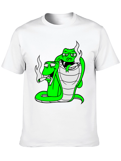 Cool Cobra Snakes Smoking Joint T-Shirt