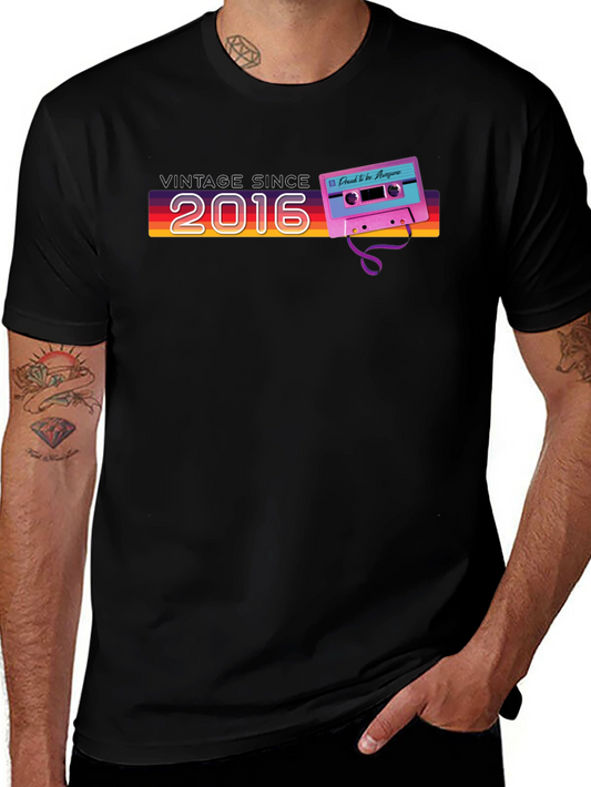 Vintage Since 2016 Cassette Tape Graphic T-Shirt
