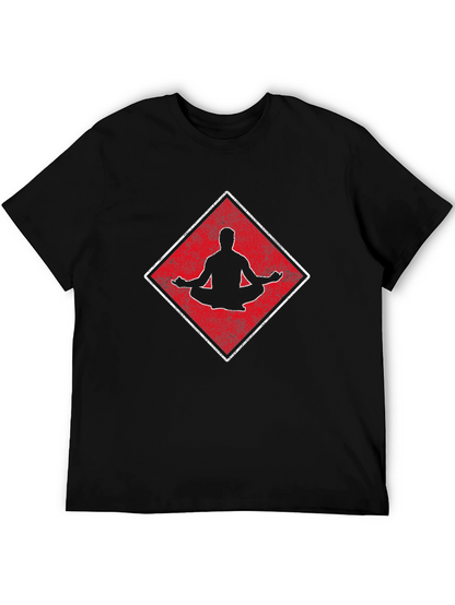 Meditate Zen Yoga T-Shirt - Mens Black Tee