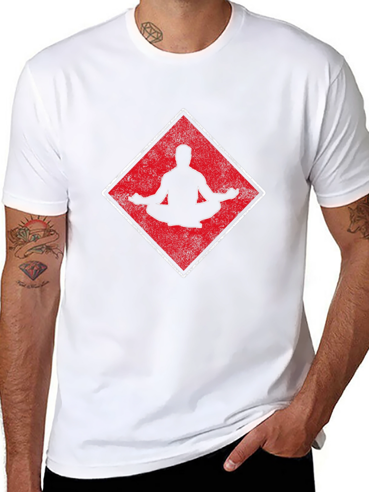 Meditate Zen Yoga T-Shirt - Mens Black Tee