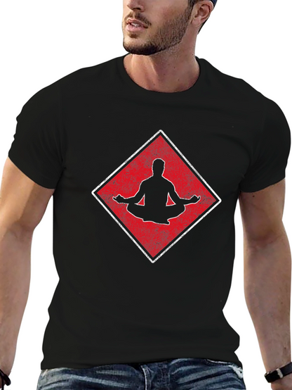 Meditate Zen Yoga T-Shirt - Mens Black Tee
