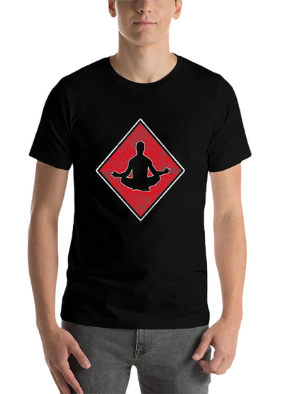 Meditate Zen Yoga T-Shirt - Mens Black Tee